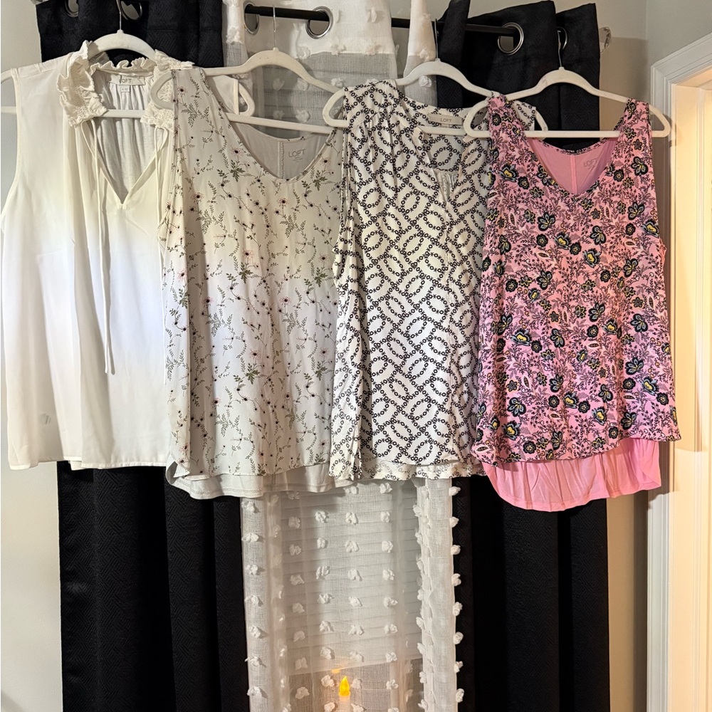Loft Floral and Geometric Patterned Women's tank shell Tops a lot of 6 shirts XL